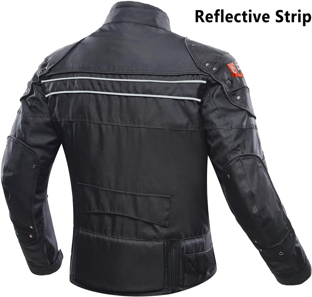 BORLEN Motorcycle Jacket for Men with Armor CE Certified Riding Jacket