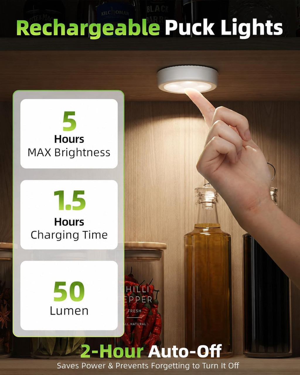 EZVALO LED Puck Lights, Rechargeable Stick On Tap Lamp, Touch Light, 2.95'' Mini Tap Light, 3 Color Temps,Under Cabinet Lights Wireless, Ideal for Kitchen,Closet,Pantry,Camper(4 Pack)