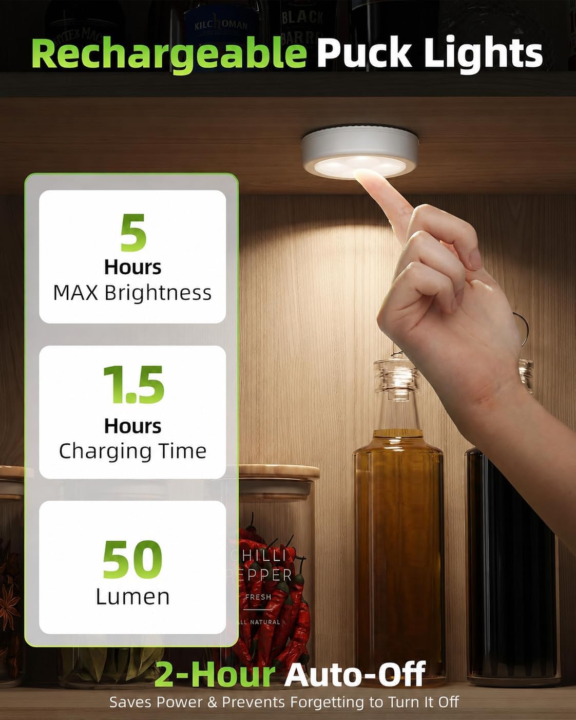 EZVALO LED Puck Lights, Rechargeable Stick On Tap Lamp, Touch Light, 2.95'' Mini Tap Light, 3 Color Temps,Under Cabinet Lights Wireless, Ideal for Kitchen,Closet,Pantry,Camper(4 Pack)