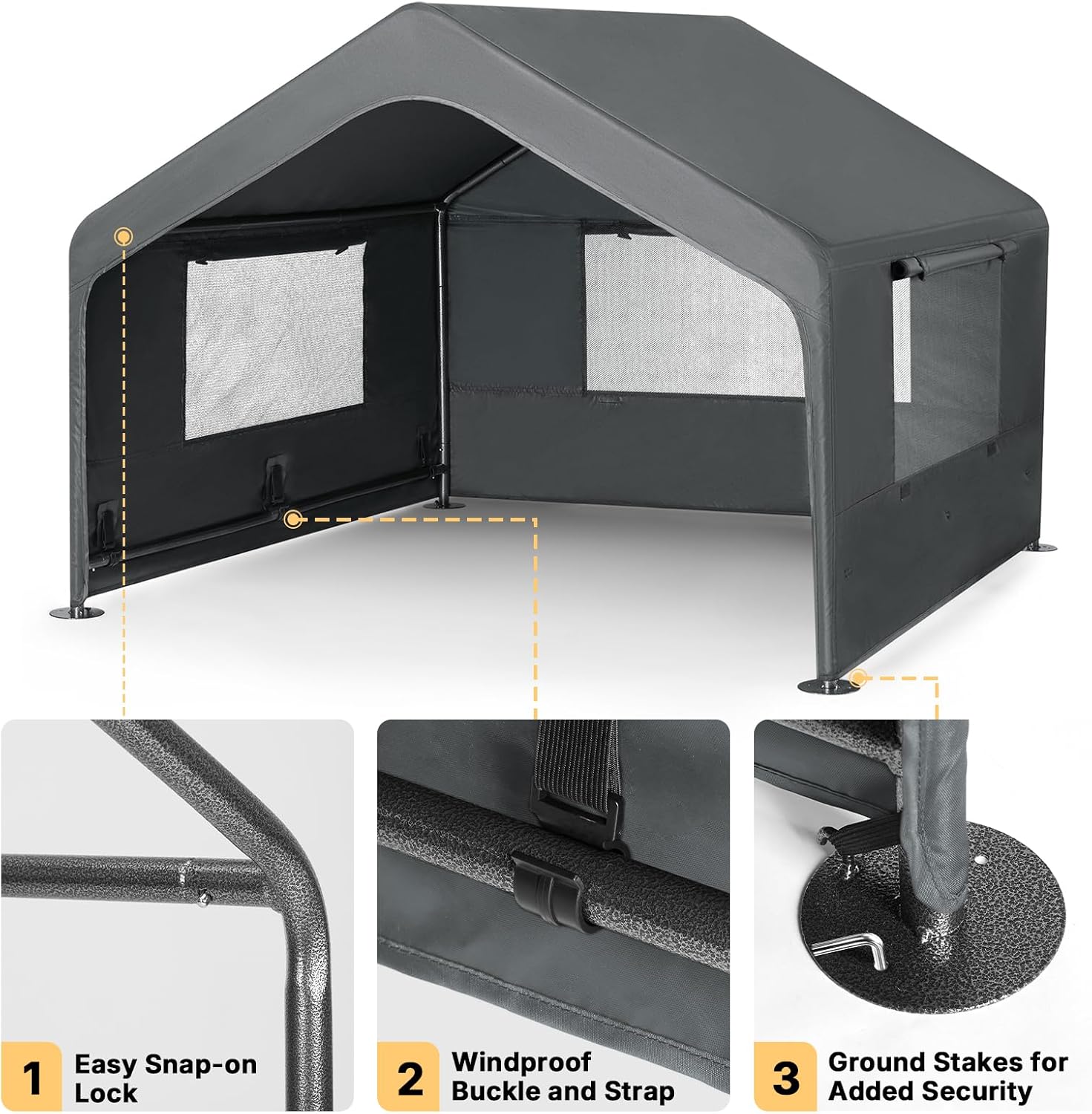 Veehoo Extra Large Dog House Outdoor Includes Elevated Dog Bed-Weatherproof