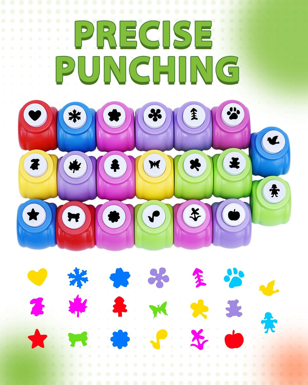 UCEC 20PCS Mini Hole Punch Shapes, Star Heart Paper Punches for Crafting