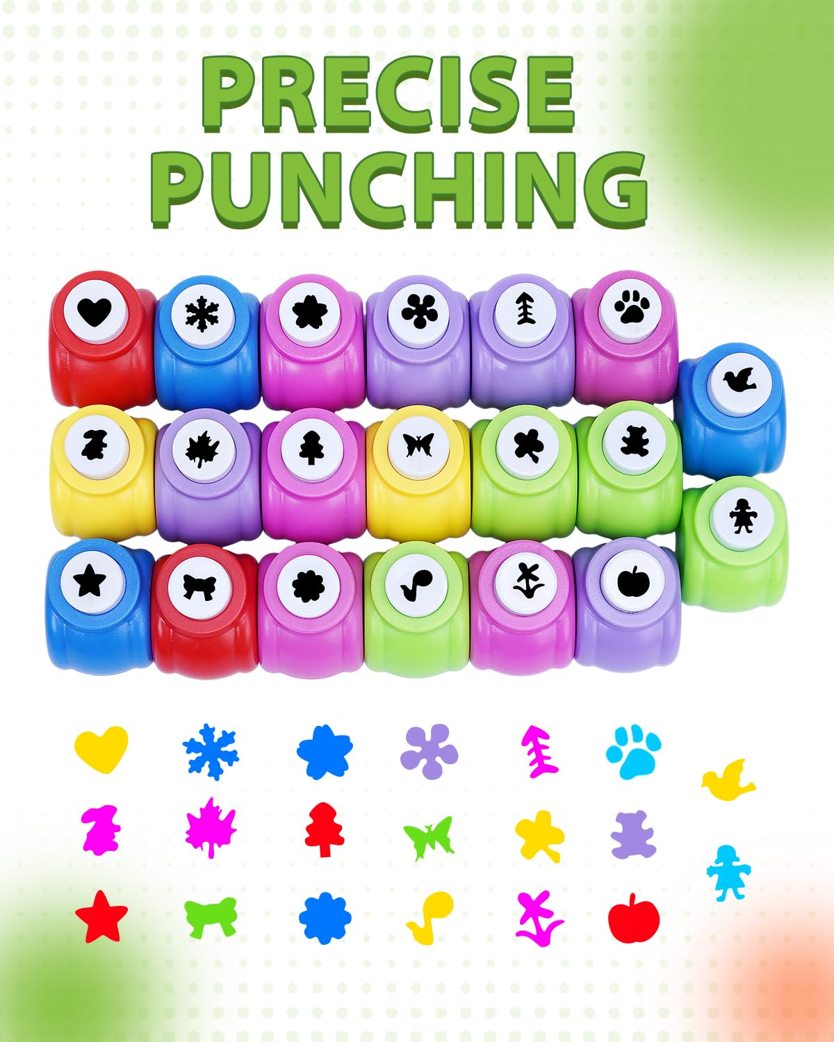 UCEC 20PCS Mini Hole Punch Shapes, Star Heart Paper Punches for Crafting