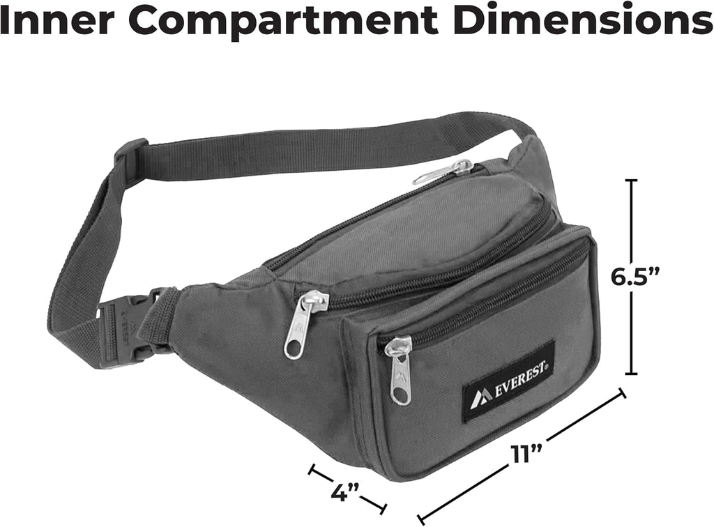 Everest Signature Waist Pack - Large, Black, One Size,044XLD-BK