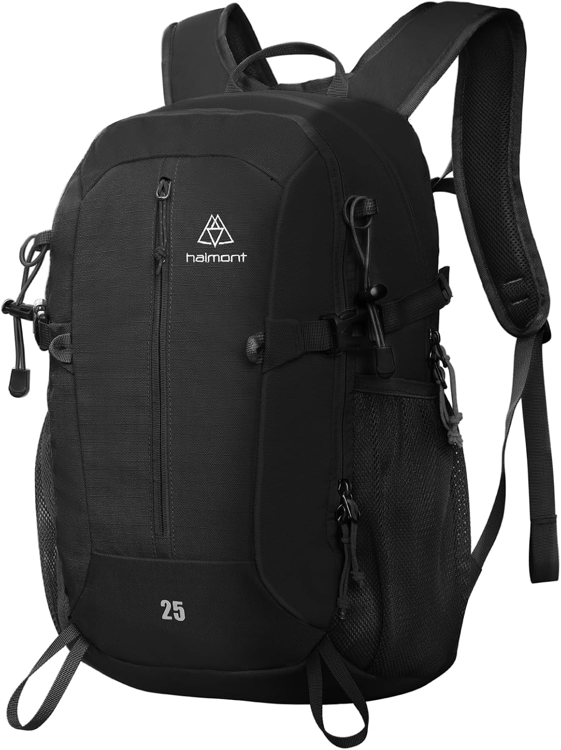 Haimont 25L Lightweight Hiking Daypack with Rain Cover, Black