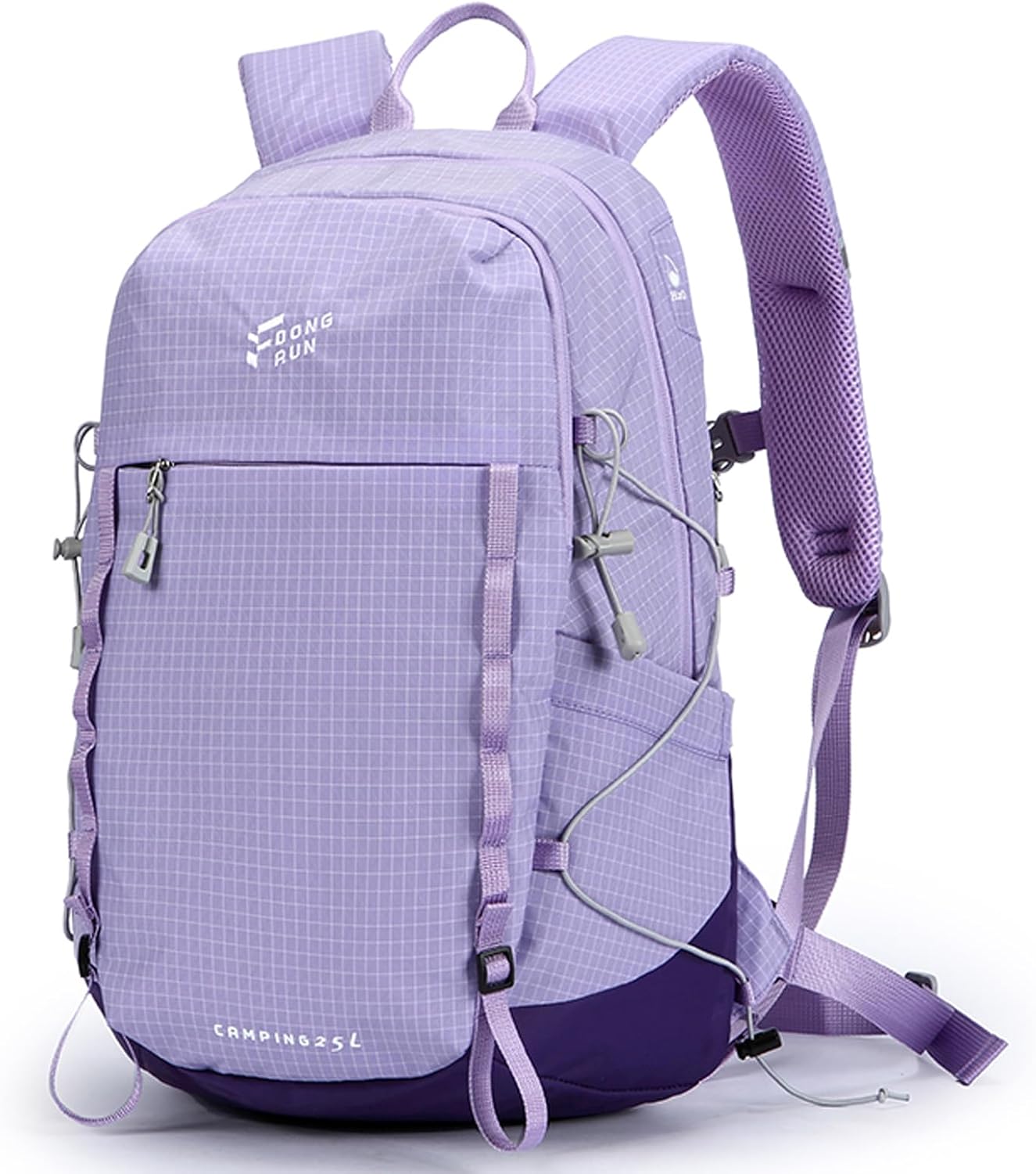 23L Lightweight Hiking Backpack, Travel Daypack with Pole Holder, Purple