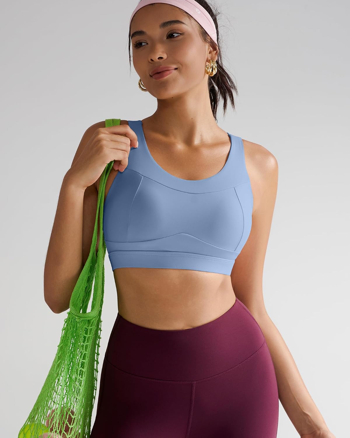 RUNNING GIRL High Impact Sports Bras for Women,Racerback Running Bra Workout Crop Tank Tops Longline Sports Bra Push up