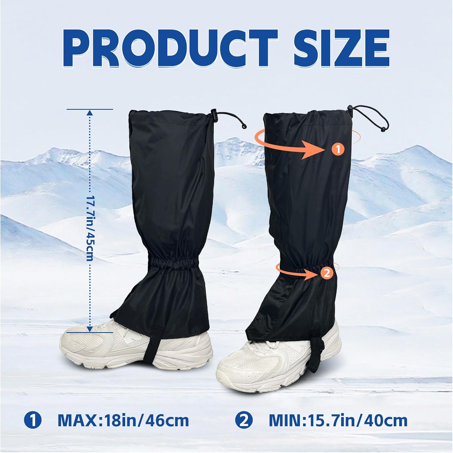 Gators for Hiking Boots,Adjustable Leg Gaiters for Women and Men Boots, Waterproof and Breathable Trail Gaiters for Hiking, Snow and Garden Weeding