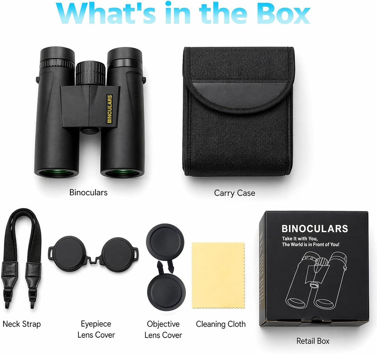 Asacam 12x42 Binoculars for Adults, HD High Powered Binoculars with BAK4 Prism, Lightweight for Bird Watching, Hunting and Travel