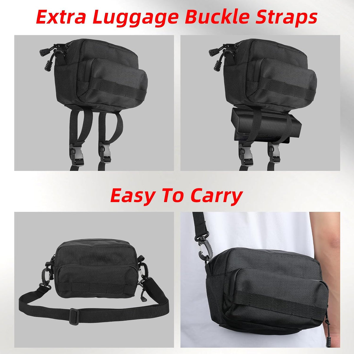 Universal Motorcycle Handlebar Bag, Motorcycle Bag Handlebar Tool Bag Fit for Front Fork Handle Bar Sissy Bar Motorbike Dirt Bike Bicycle Snowmobile Quad ATV
