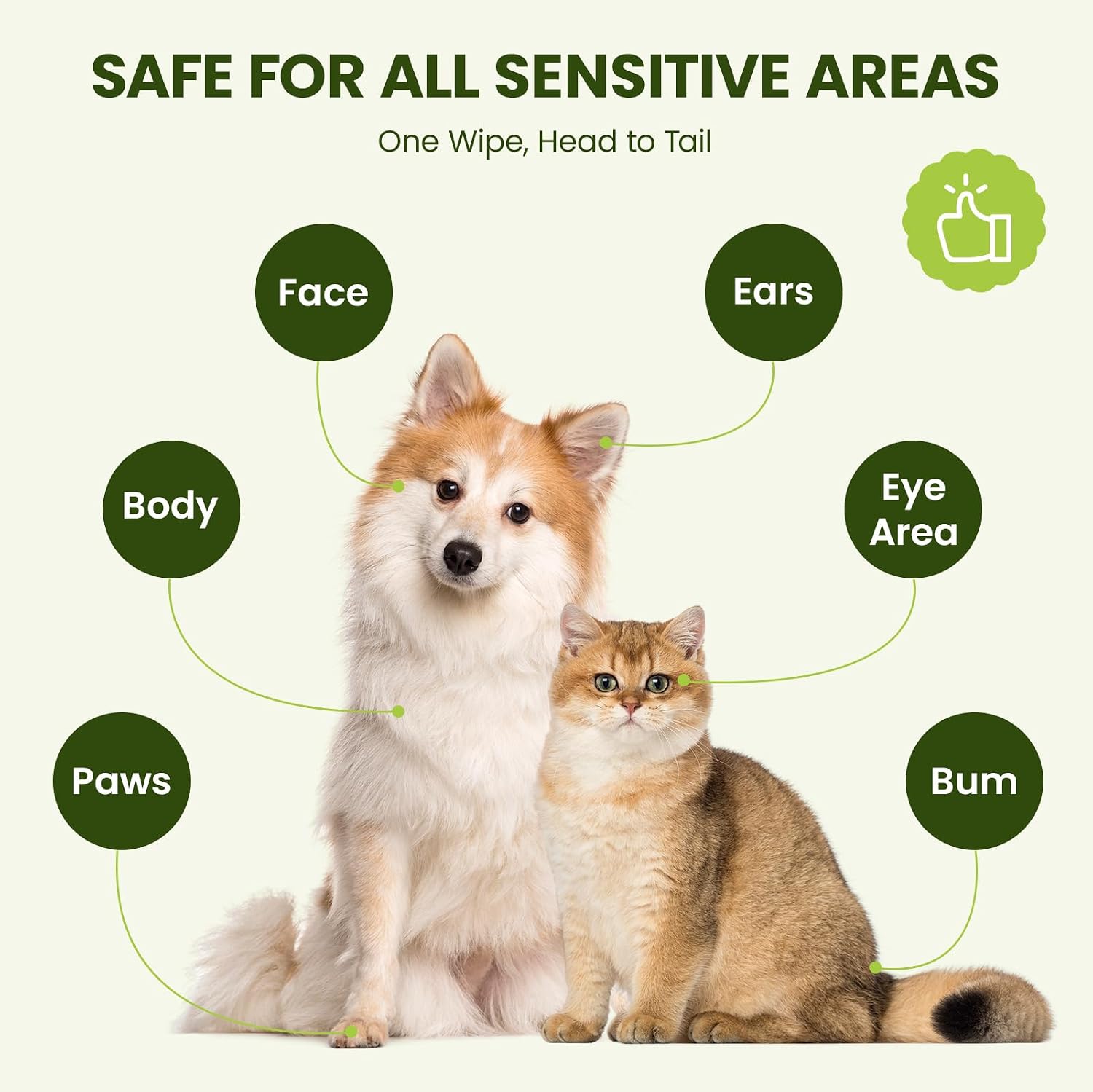 PawSono Hypoallergenic Pet Wipes for Dogs, Cats & Small Animals, 400 Coun