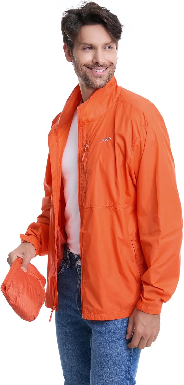 TRAILSIDE SUPPLY CO. Mens Windbreaker Jackets Lightweight Packable Jacket