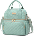 AIJIEKE Insulated Lunch Bag for Women, Double Deck Work Lunch Box, Green