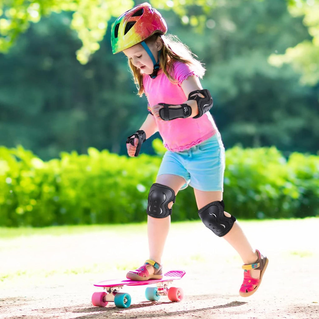 Kids Youth Adult Protective Gear Set Adjustable Knee Elbow Wrist Guards