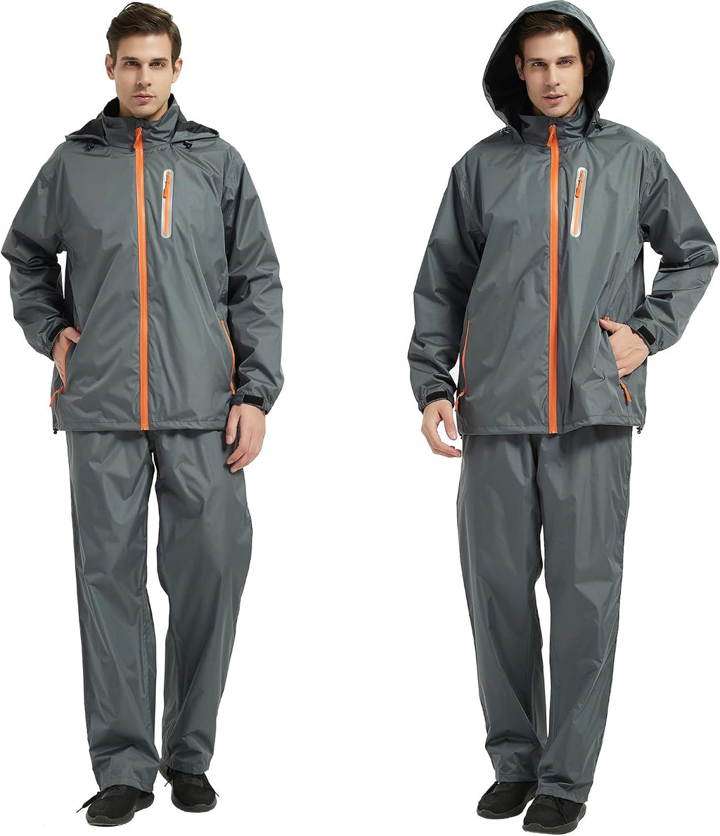 Rain Suits for Men Women Waterproof Lightweight Hooded Breathable Rain Gear Raincoat for Fishing Hiking Cycling