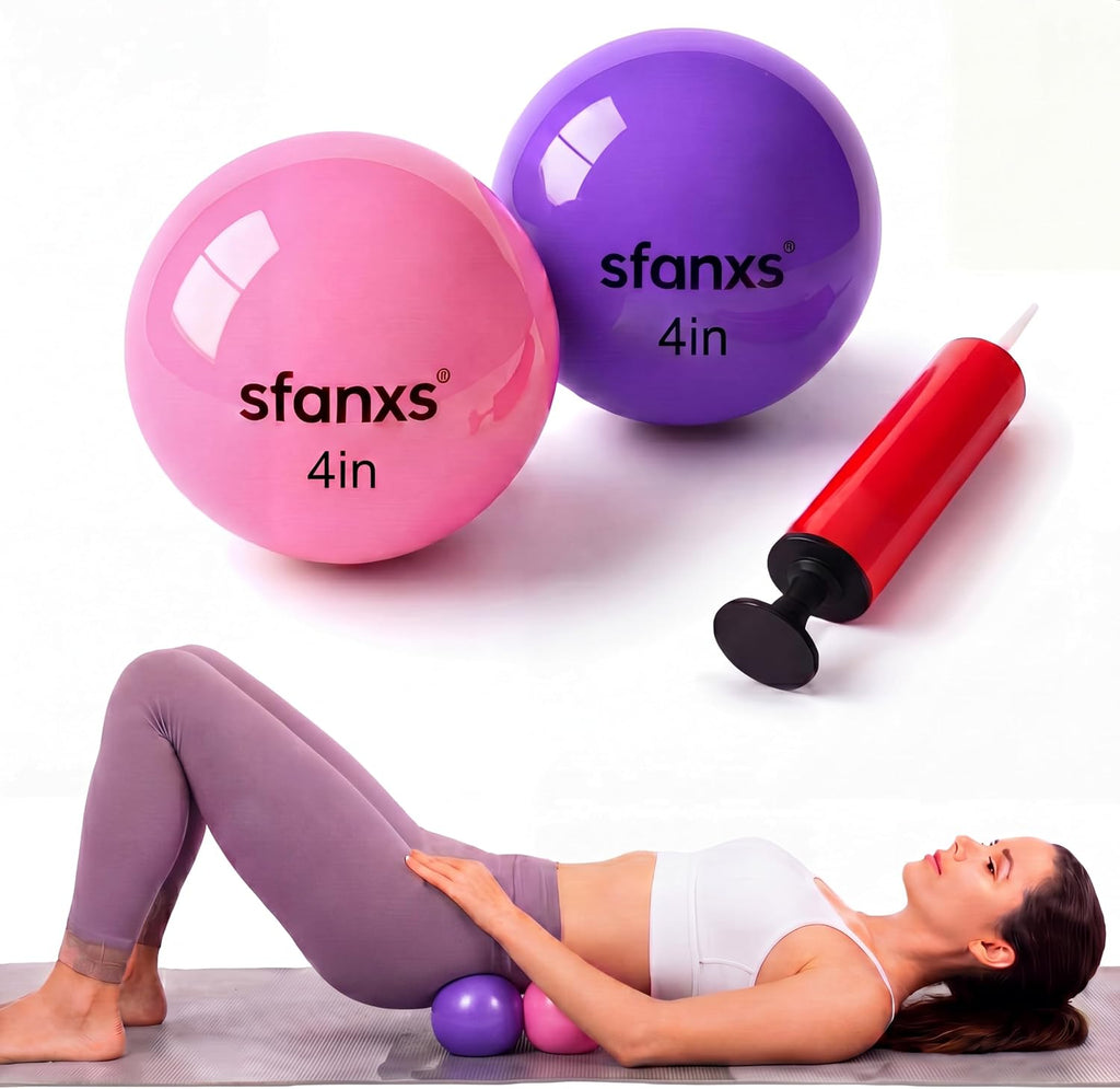 2 Pack Hip Flexor Release Ball Set with Pump, 4 Inch