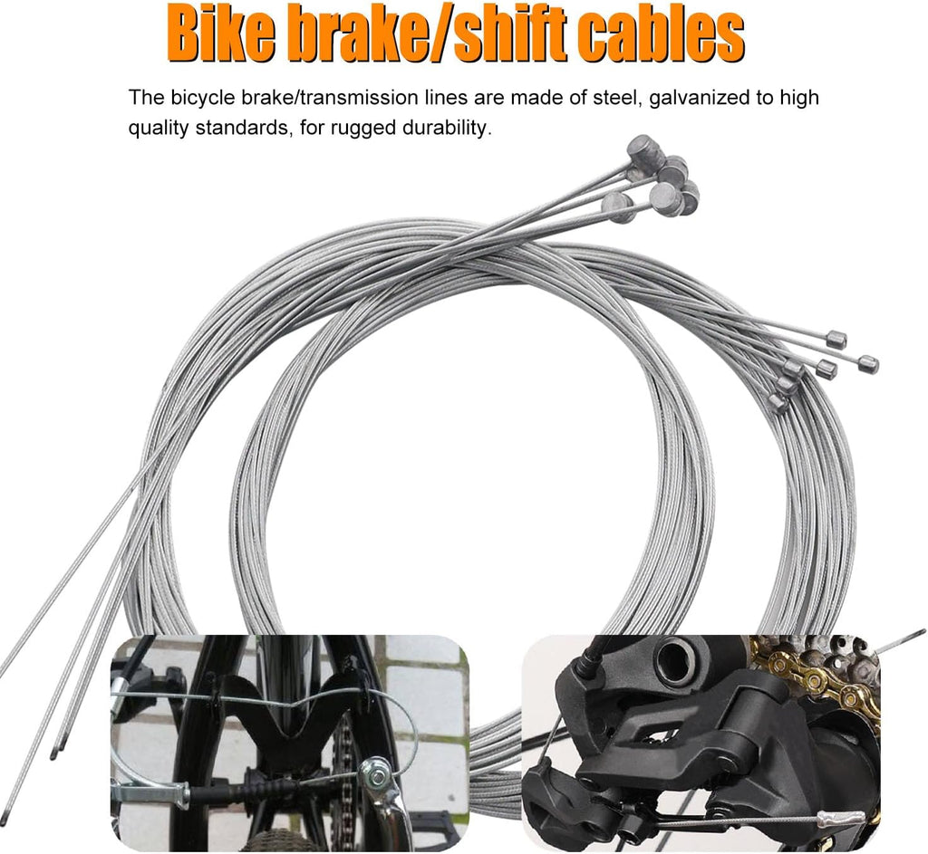 weideer 107PCS Stainless Steel Wire Cutter Bike Brake Cable Housing Shifter Cable Housing Universal Bike Cable Kit Bicycle Brake Cable Shift Cable with Bike Cable End Caps O-Rings