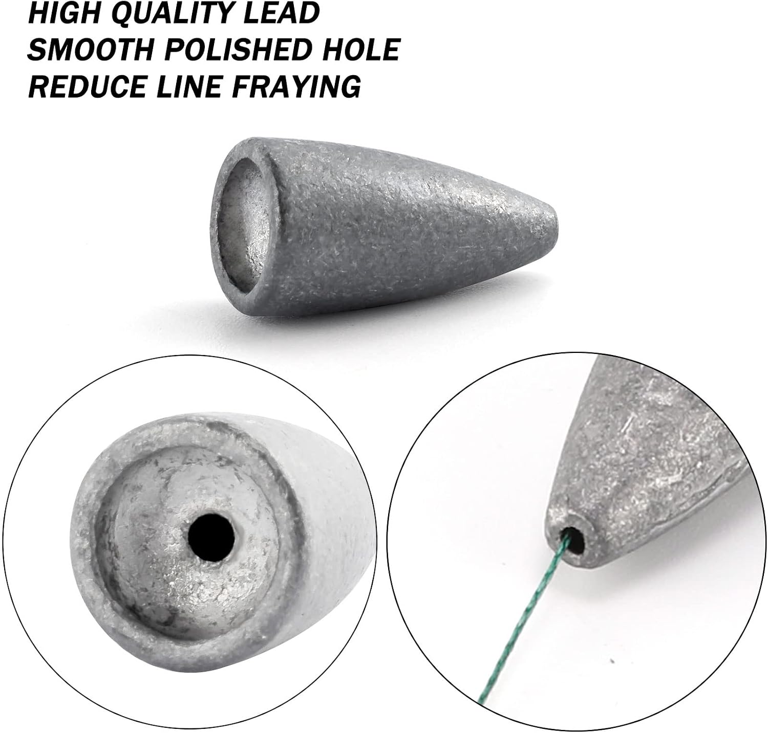 Dr.Fish Bullet Lead Sinkers Texas Carolina Bass Worm Fishing Weights