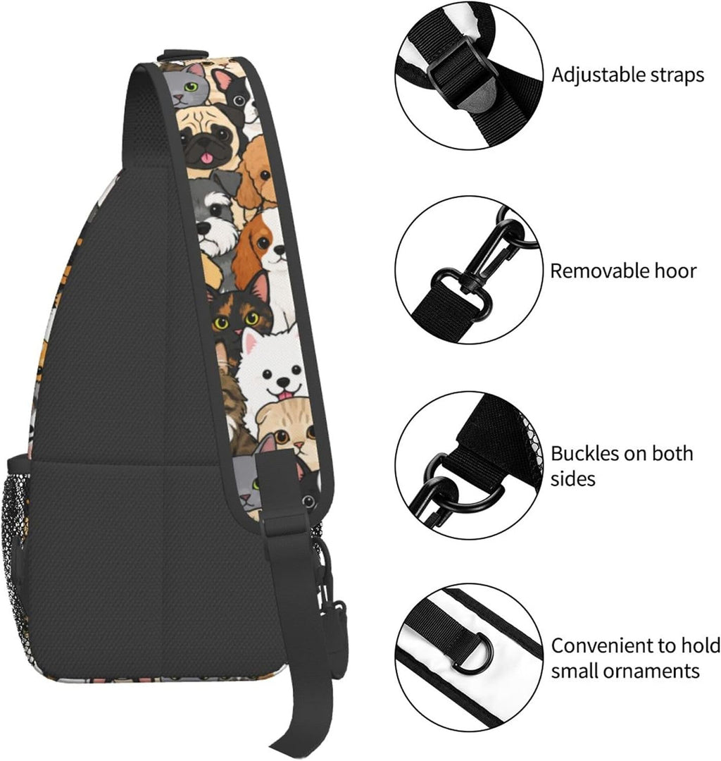 Sling Backpack Unisex Crossbody Chest Bag Shoulder Chest Bag For Women Men Hiking Travel
