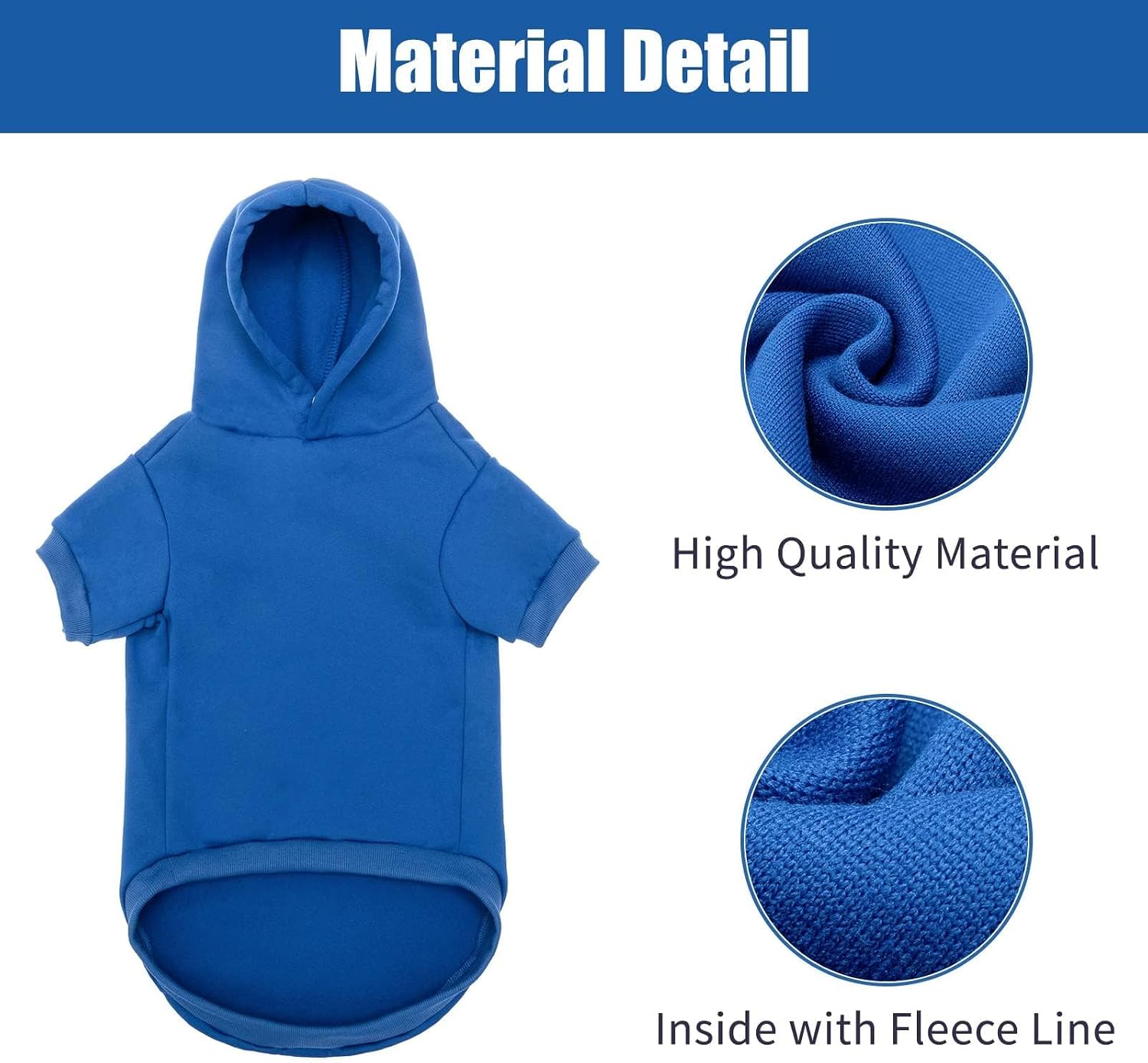 BINGPET Security Dog Hoodie, Pet Sweater Clothes with Leash Hole, Blue