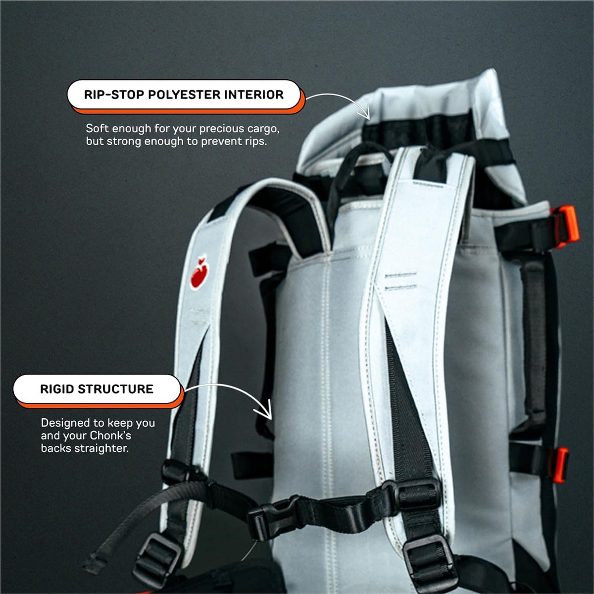 Little Chonk Maxine One Dog Backpack Carrier for Medium Dogs (Gray)