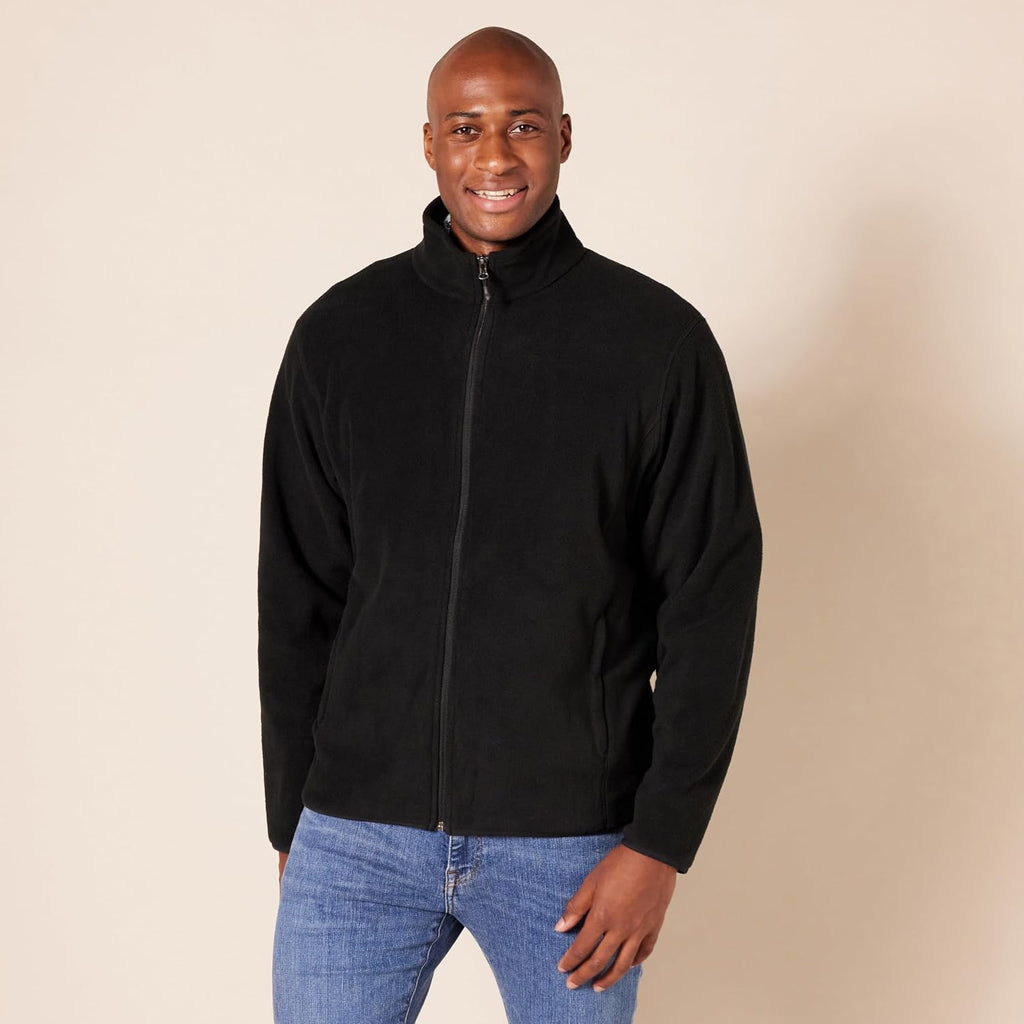 Amazon Essentials Men's Full-Zip Polar Fleece Jacket with Zippered Pockets for Cold Outdoor Weather (Available in Big & Tall)