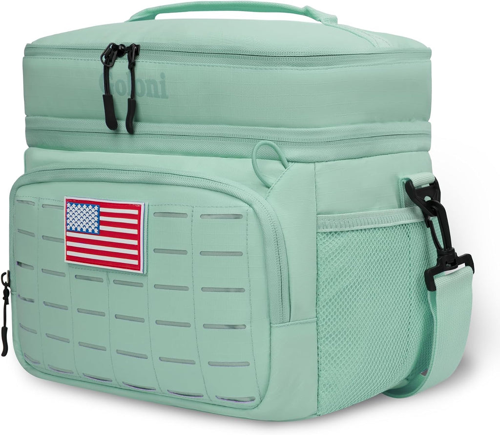 Goloni Lunch Box for Men & Women, Small Cooler Soft Thermal Leakproof Bag with Shoulder Strap, Multi-Pockets for Picnic, Beach, Camping