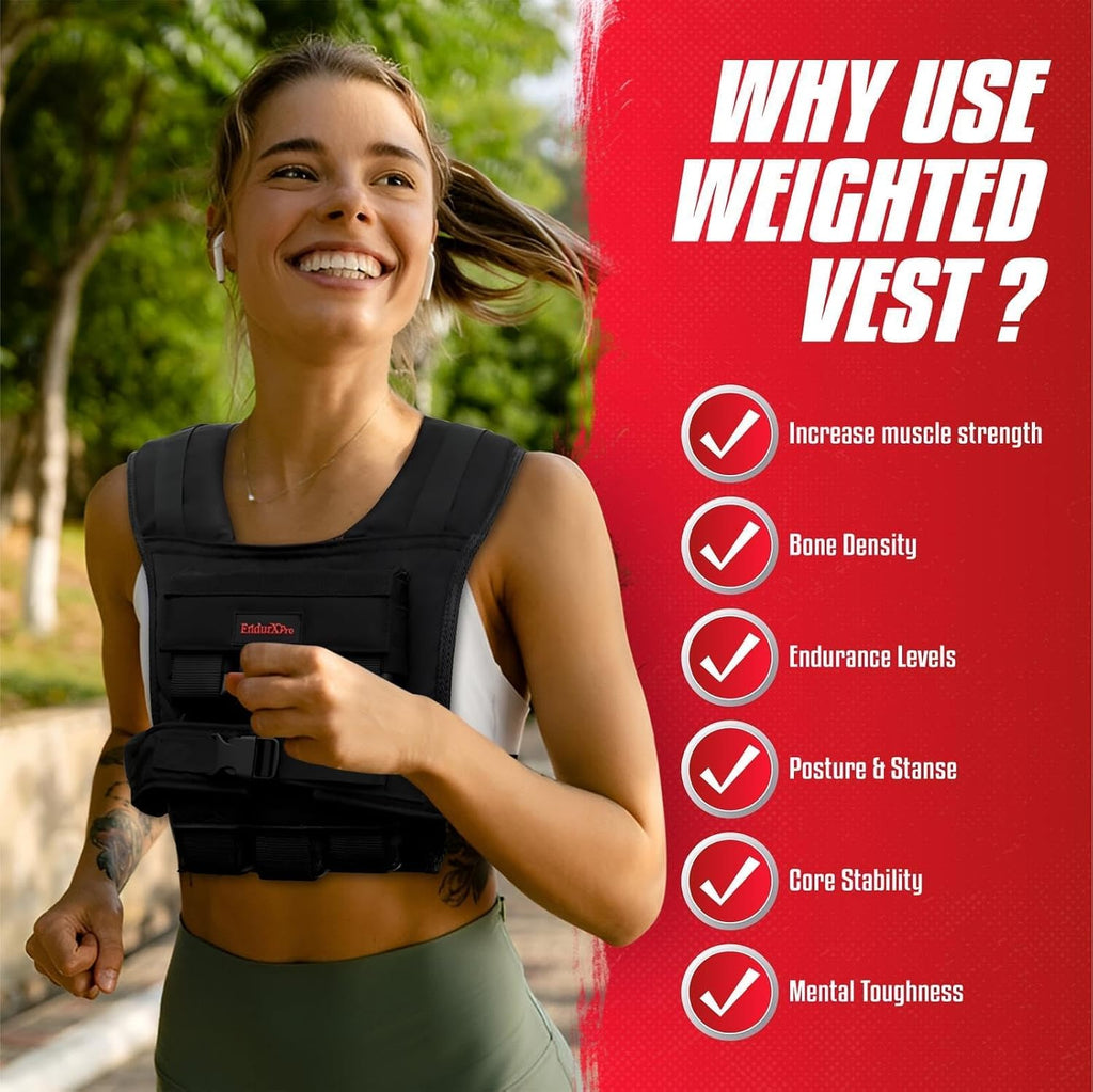 Weighted Vest for Men & Women | Adjustable Weight Vest 25 lbs/35 lbs/45 lbs with Removable Iron Weights, 1000D Cordura Weighted Training Vest for Rucking, Running & Strength Training