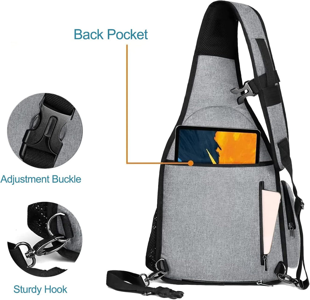 MOSISO Camera Bag Sling Backpack, Full Open Camera Case, Grey