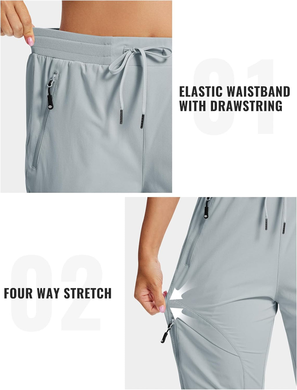 AIRIKE Women's Hiking Cargo Pants Lightweight Quick Dry Joggers Sweatpants Casual Work Travel Outdoor Pant with Pockets