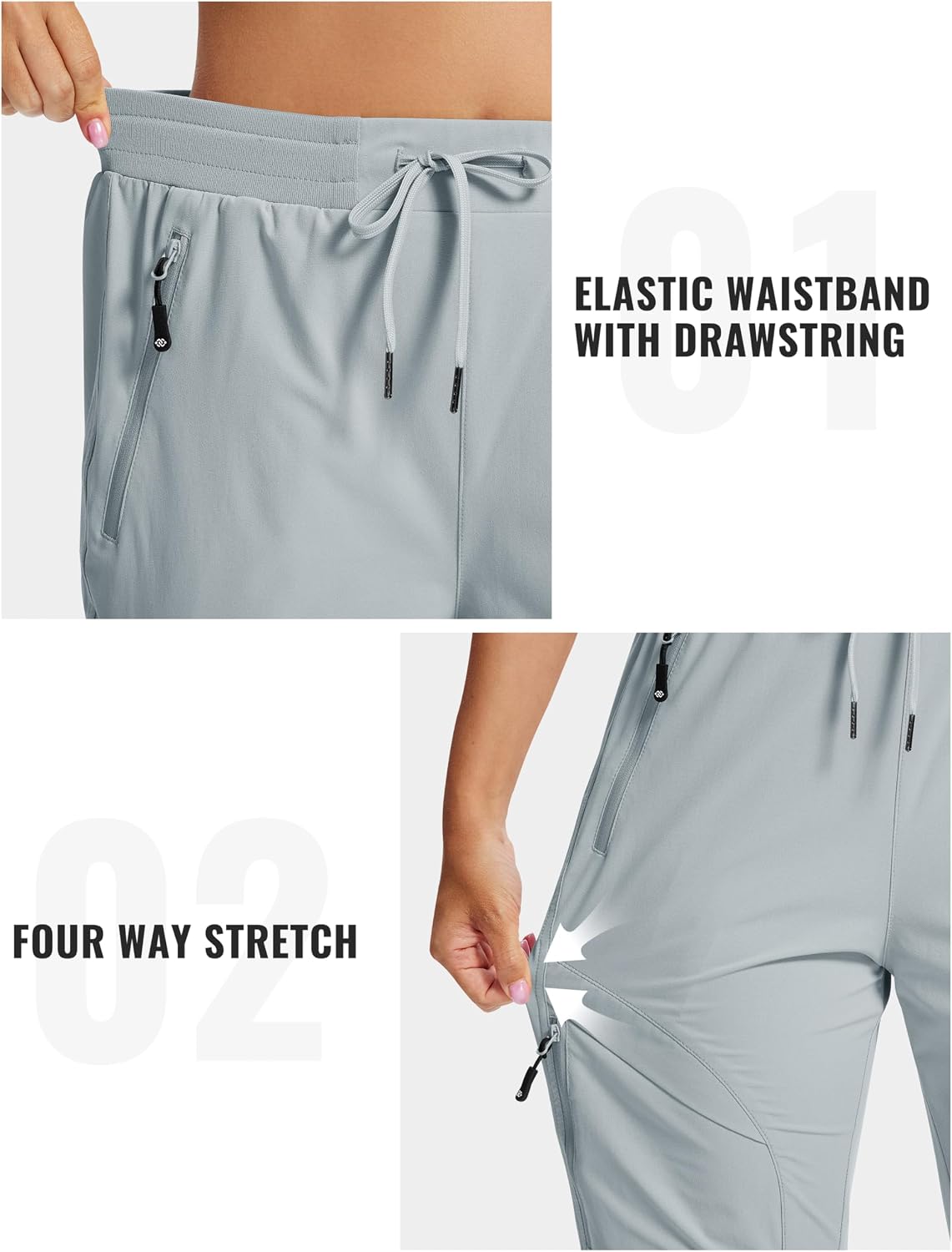 AIRIKE Women's Hiking Cargo Pants Lightweight Quick Dry Joggers Sweatpants Casual Work Travel Outdoor Pant with Pockets