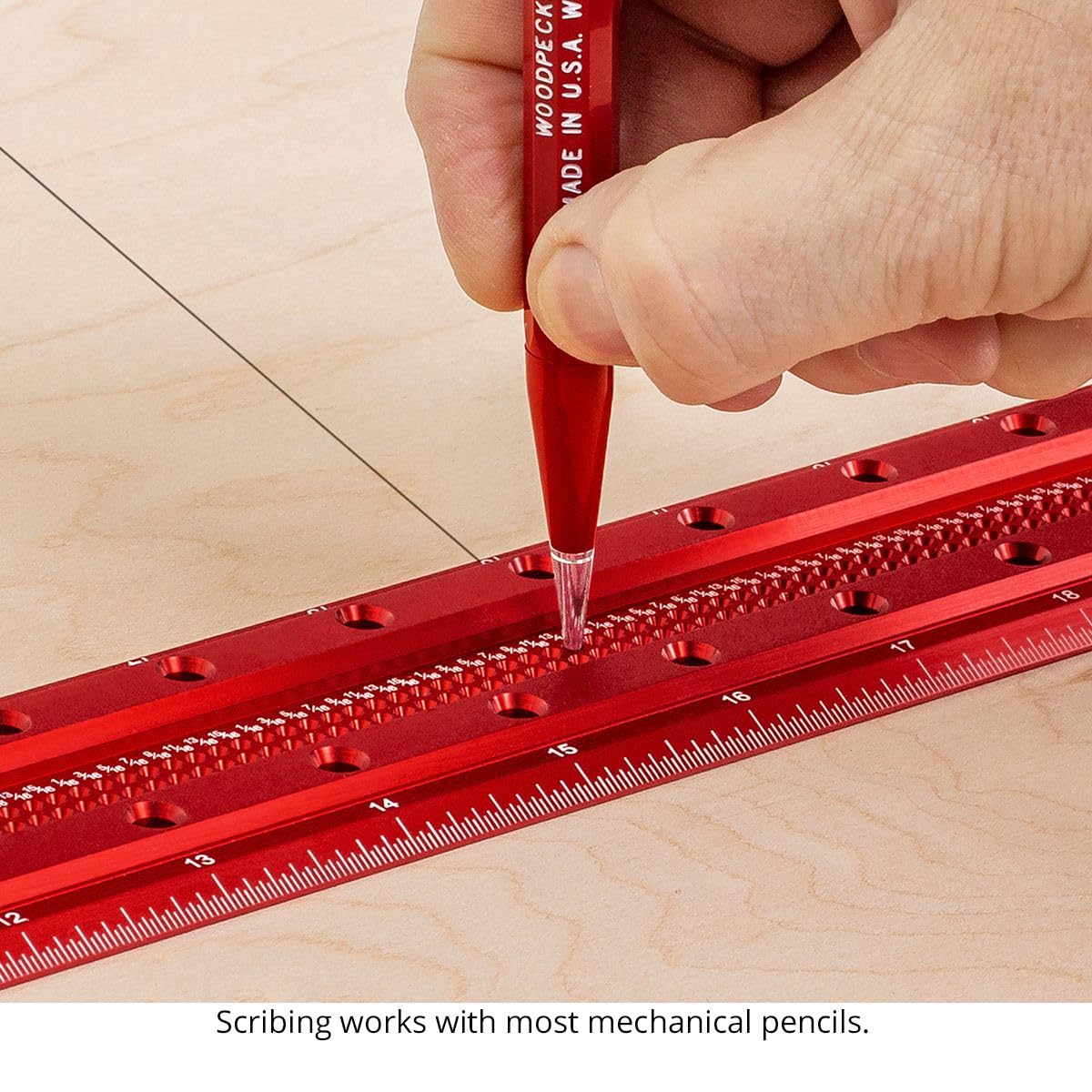 Woodpeckers T Square, 24 Inch, Precision Woodworking T-Square Ruler, Built-in Edge Support, Scribing & Shelf Pin Guides, Rack-It Mount, Made in USA