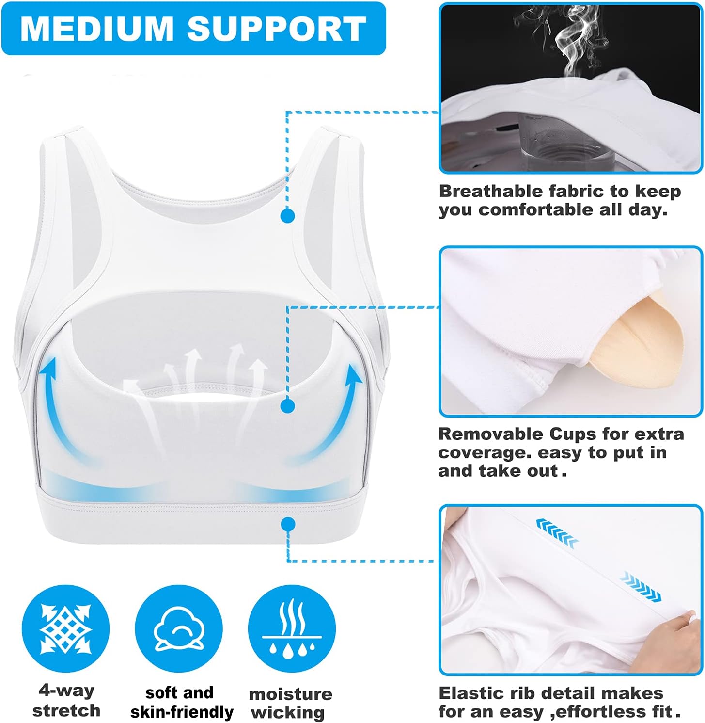 Betaven Push up Sports Bra for Women Sexy Hollow Crop Tops with Removable Cups Workout Fitness Yoga Bra Medium Support