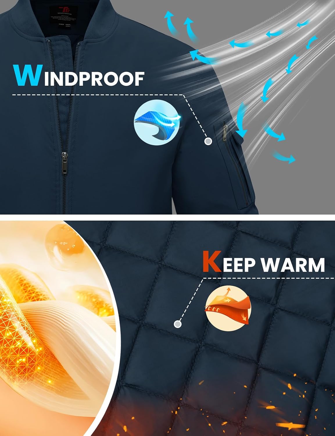 TBMPOY Men's Winter Bomber Jacket Fall Casual Windbreaker Softshell Jackets