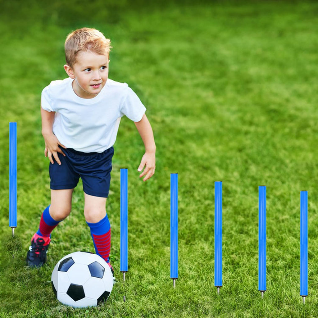 Agility Ladder Training Poles Equipment, Soccer Training Equipment-20ft Speed Ladder, 6 Agility Poles, 8 Soccer Cones for Training Football Basketball Rugby Training Equipment for Kids Youth Adults