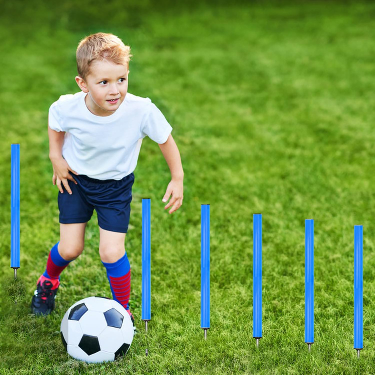 Agility Ladder Training Poles Equipment, Soccer Training Equipment-20ft Speed Ladder, 6 Agility Poles, 8 Soccer Cones for Training Football Basketball Rugby Training Equipment for Kids Youth Adults