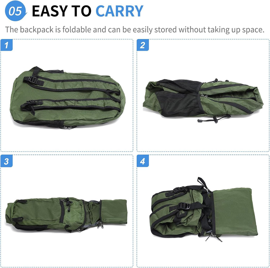 20L Small Hiking Backpack for Women Men Packable Daypack Green