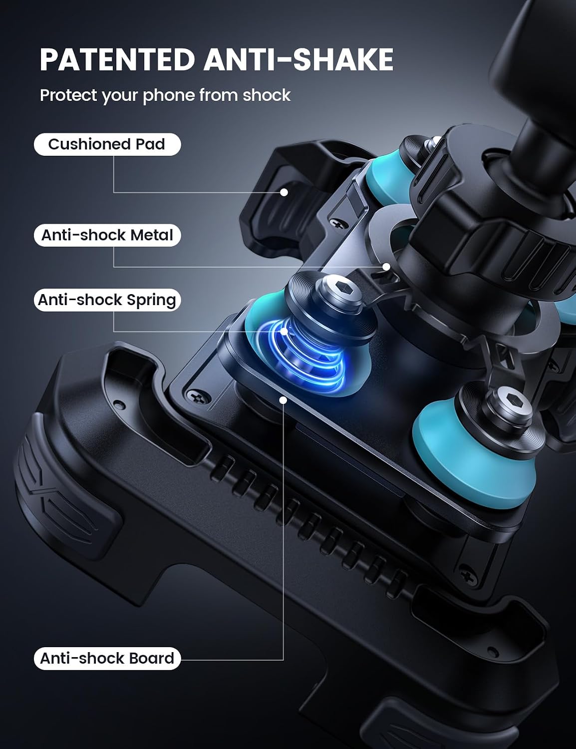 Lamicall Motorcycle Phone Mount Holder with Dual Vibration Dampener