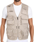 Men’s Fishing Vest Summer Outdoor Work Safari Travel Photo Vest with Multi Pockets