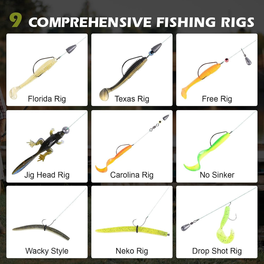 Goture 215pcs Fishing Tackle Kit with Removable Dividers Tackle Box