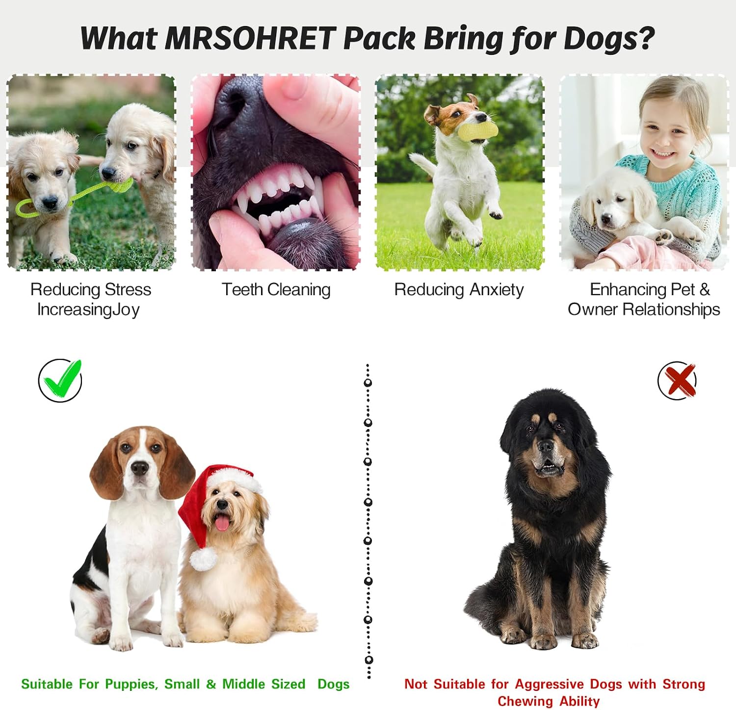 MRSOHRET 20Pcs Puppy Chew Toys for Teething, Dog Chew Toys with Rope Toy, Pet Dog Toothbrush, Treat Balls, Plush Toys and Squeaky Toys for Small Medium Dogs with Basket to Keep Them Busy