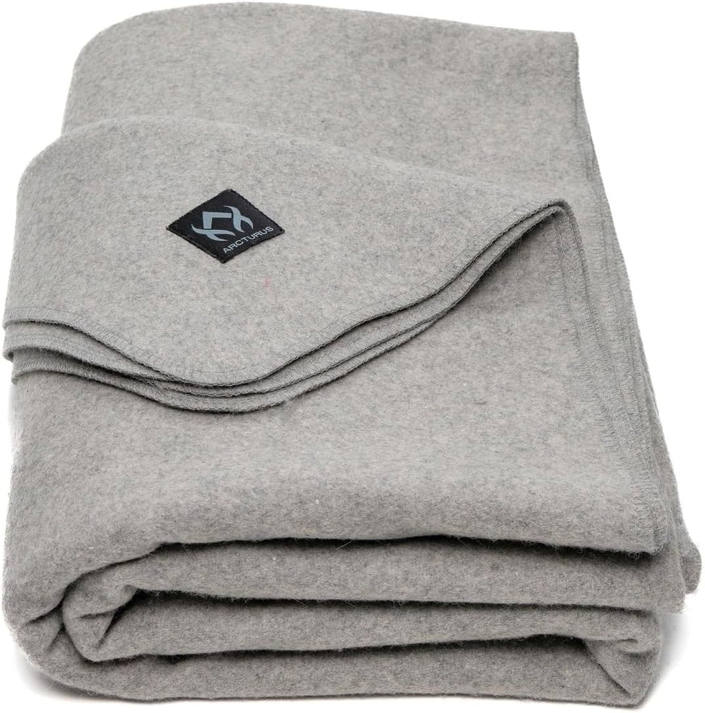 Arcturus Military Wool Blanket - Warm, Thick, Washable - Great for Outdoors, Camping, Stadium Blanket, Picnics, Travel - Car & Bushcraft Survival Kits