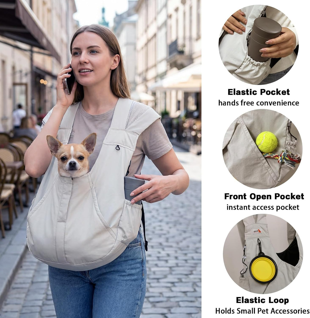 Dog Carrier Backpack, Front Dog Sling Carriers for Small Dogs