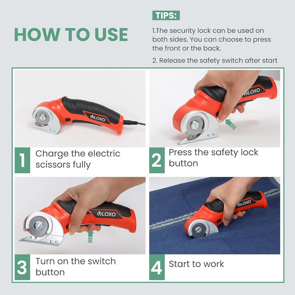 VLOXO Cordless Cardboard Cutter Electric Scissors for Cardboard Recycling