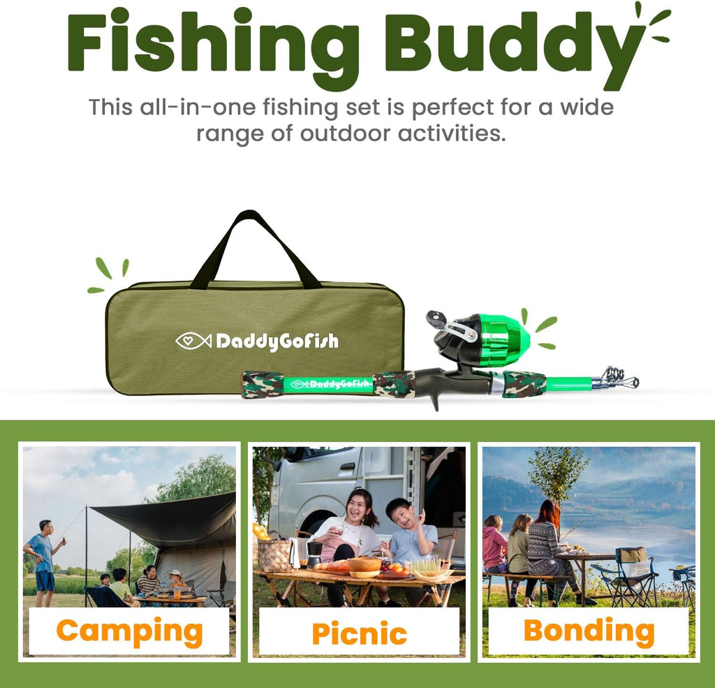 Kids Fishing Pole for Boys, Girls & Youth Age, Toddler Fishing Pole Set Kit