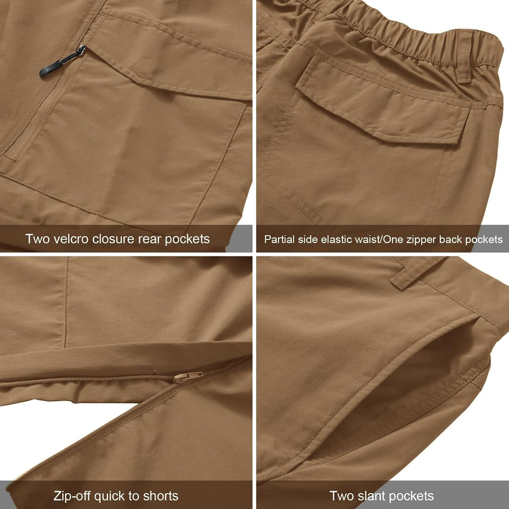 linlon Boy Scout Pants Hiking Mens Convertible Zip Off Safari Fishing