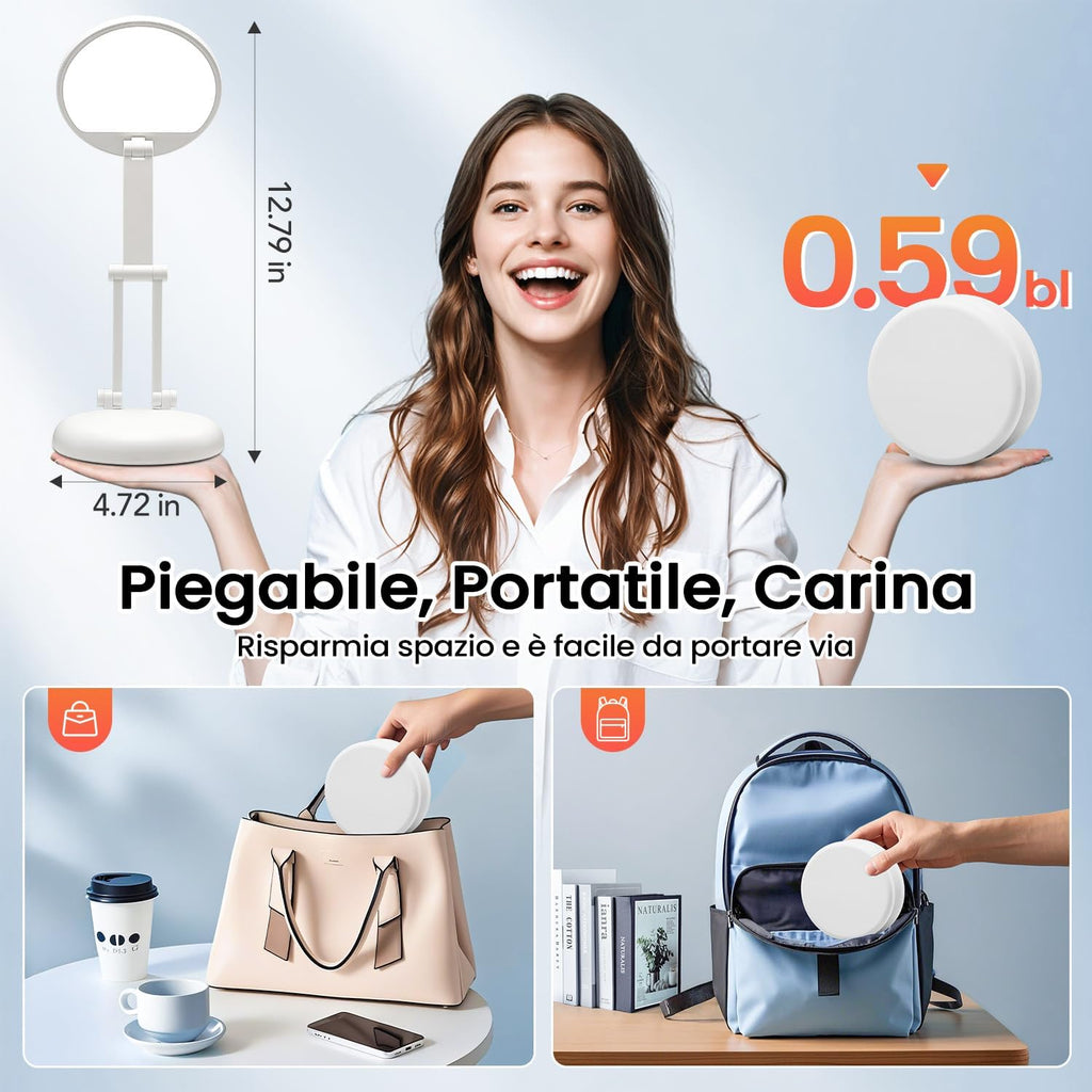 Battery Battery Operated Cordless Rechargeable Lamp - 3600mAh 10 Brightness Wireless LED Desk Table Lamp, Small Mini Portable Battery Powered Light for Home Office, Reading, Nail Light