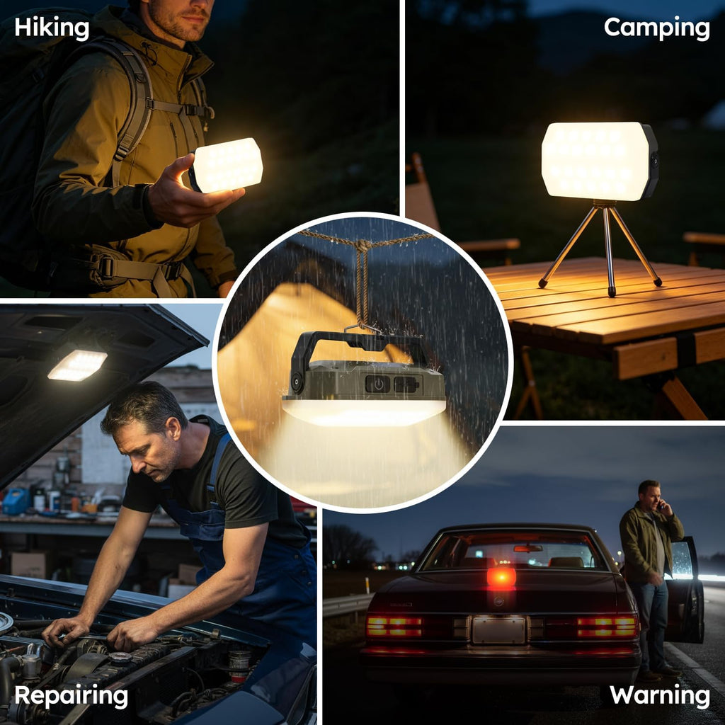 Camping Lights 2Pack, 2000LM Rechargeable Camp Light, LED Camping Lantern