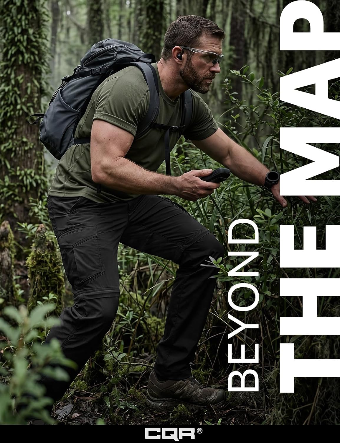 CQR Men's Convertible Cargo Tactical Pants, Water Resistant Outdoor Hiking Pants, Zip Off Lightweight Stretch Work Pants