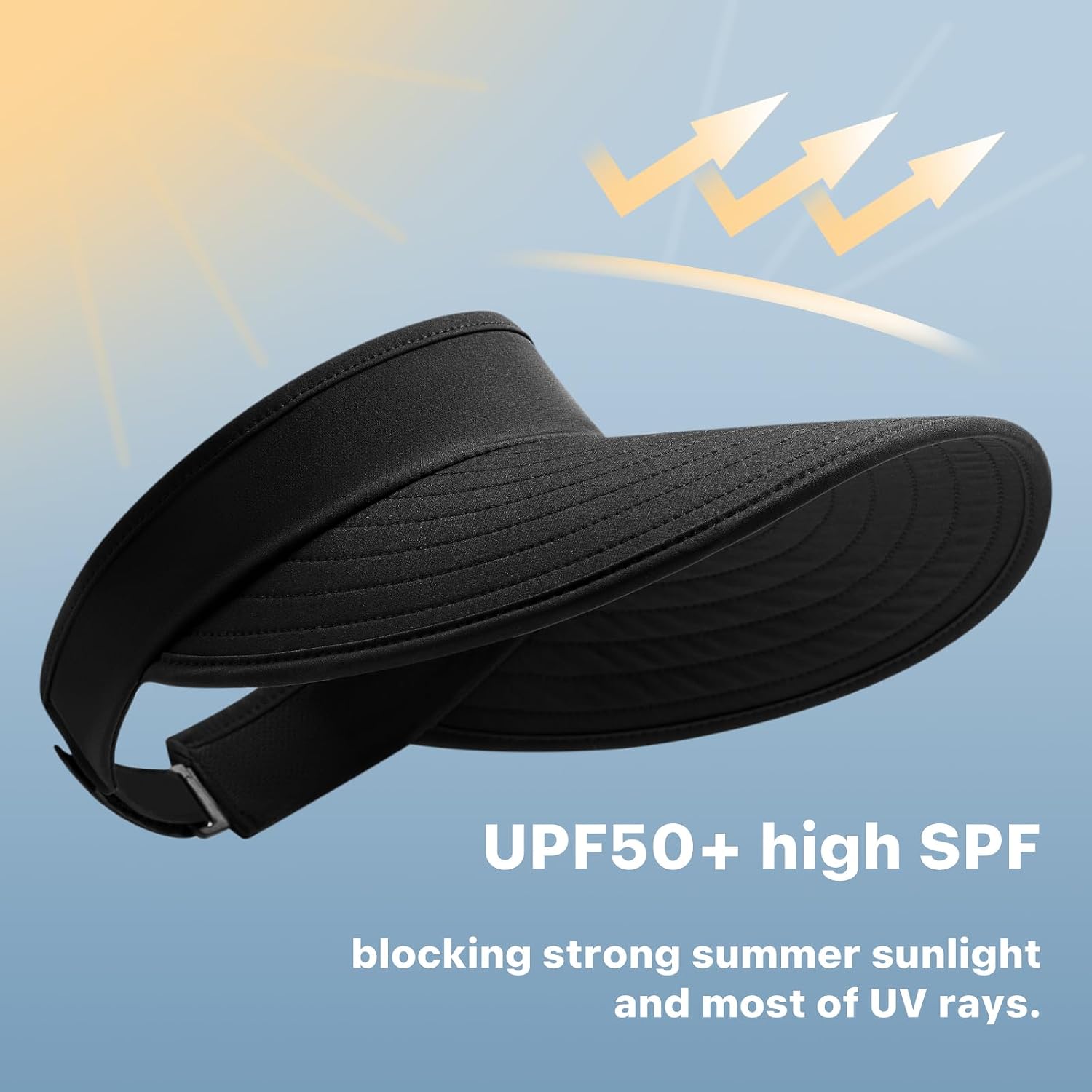 WANDER Sun Visor Hat Wide Brim Packable Large Beach Cap for Women