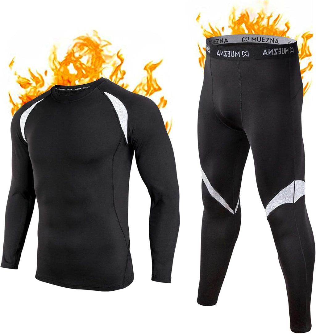Muezna Men's Thermal Top and Bottom Set Underwear Long Johns Base Layer